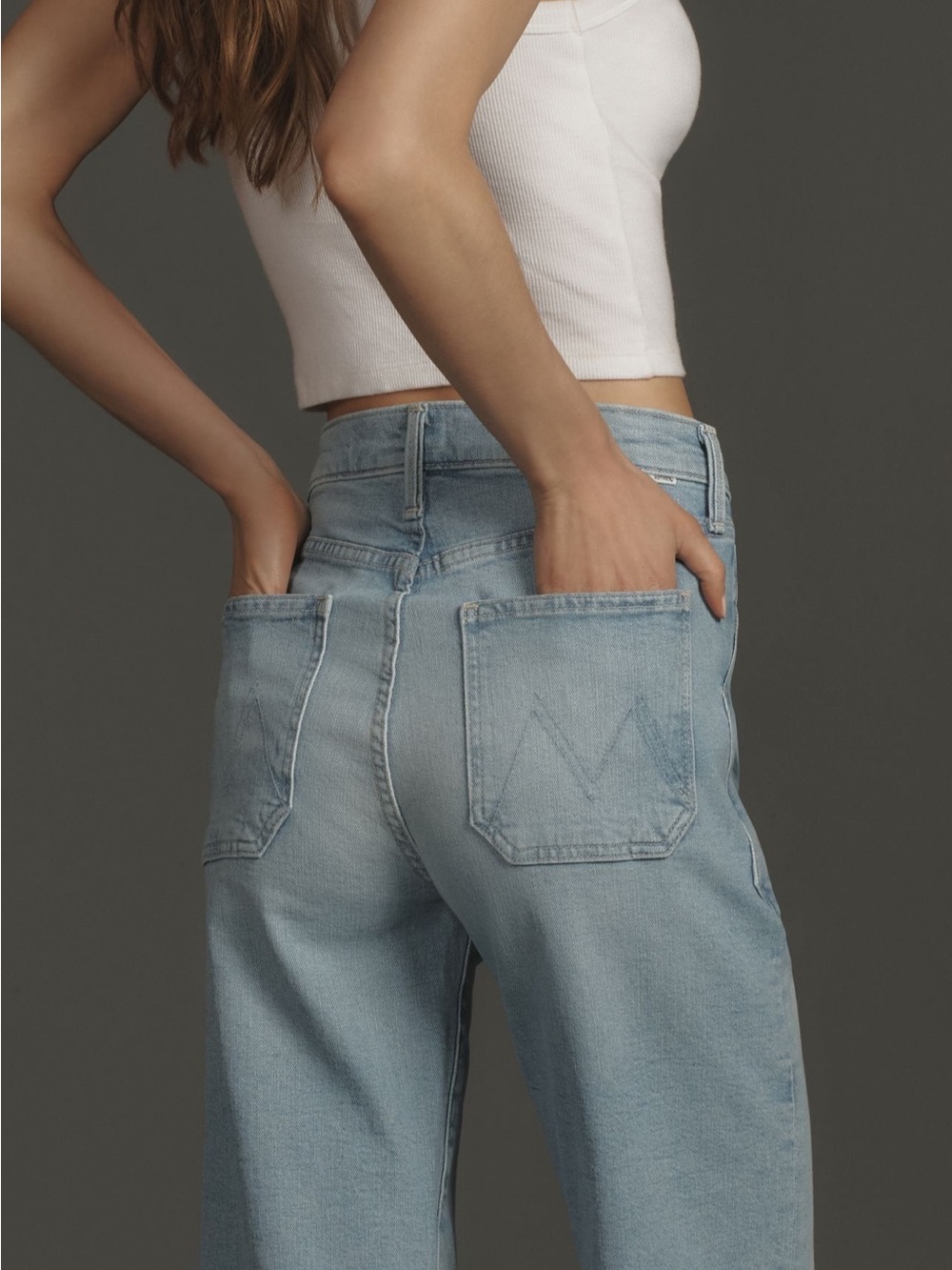 MOTHER Faded Light Blue Boyfriend Jeans